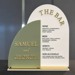 Bar Menu Acrylic Sign