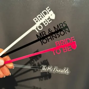 Personalised Acrylic Swizzle Sticks / Drink Stirrers