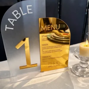 Acrylic Wedding Table Number & Menu Set