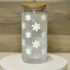 Glass Can - Flowers